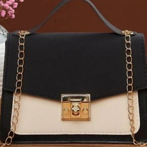 FAUX LEATHER/CLOTH TOP HANDLE  BAG